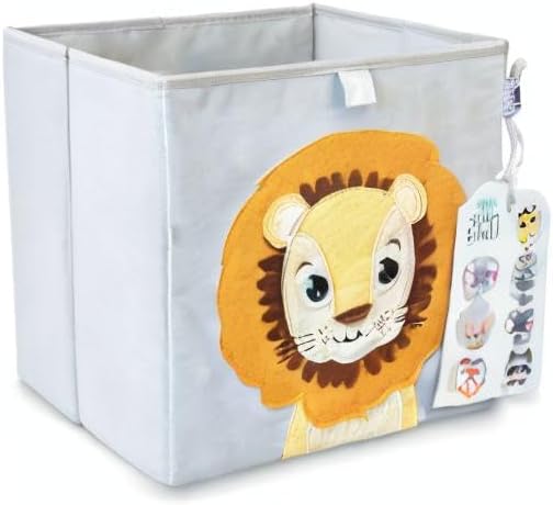 Aufbewahrungsbox Kinder 33x33x33 cm - Faltbare Spielzeugkiste mit Tiermotiv – Ordnungsbox für Kallax