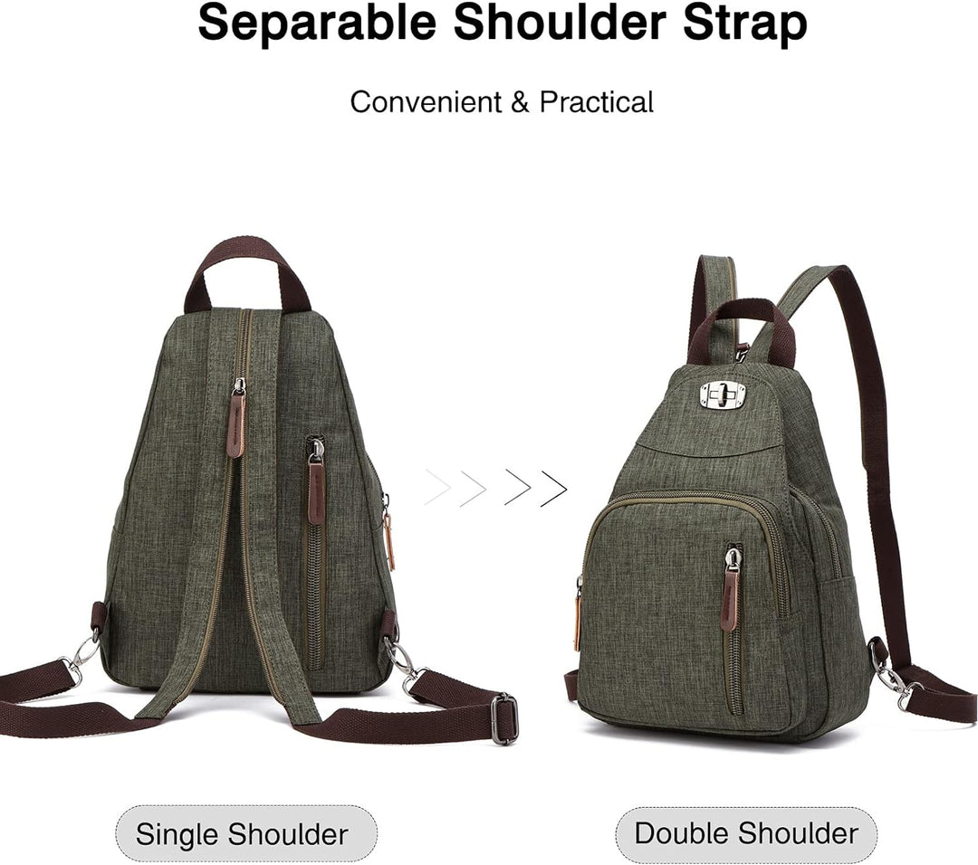 FANDARE Retro Brusttasche Sling Bag Klein Rucksack Schulranzen Umhängetasche Schulrucksack Sporttasc