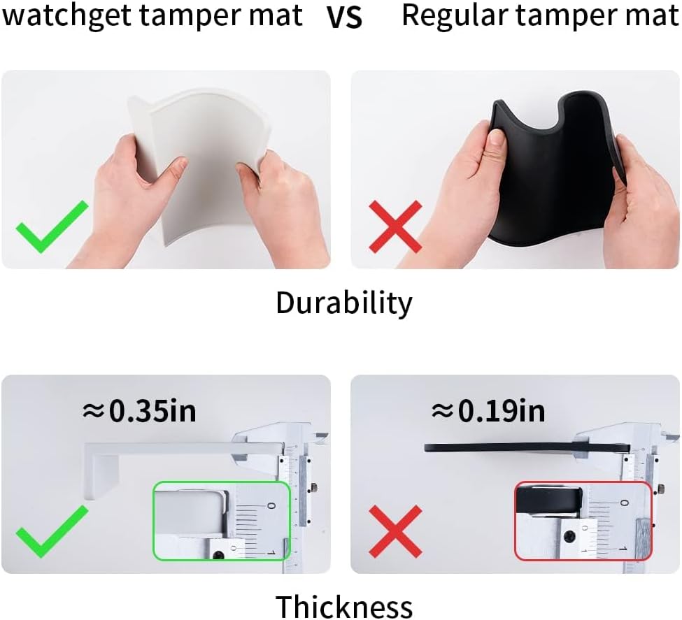 watchget Tamping-Matte, Espresso-Kaffee-Tampermatte, graues Silikon, lebensmittelechtes Pad, staubdi