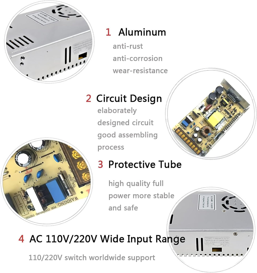 Baiyouli Netzteil 36V 10A 360W Schaltnetzteil Adapter Transformator AC 110V / 220V to DC Schaltwandl