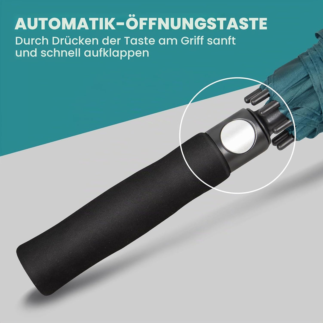 NINEMAX Regenschirm Gross Sturmfest,Golf Stockschirm Automatik Auf,L/XL/XXL Regenschirm für Herren D