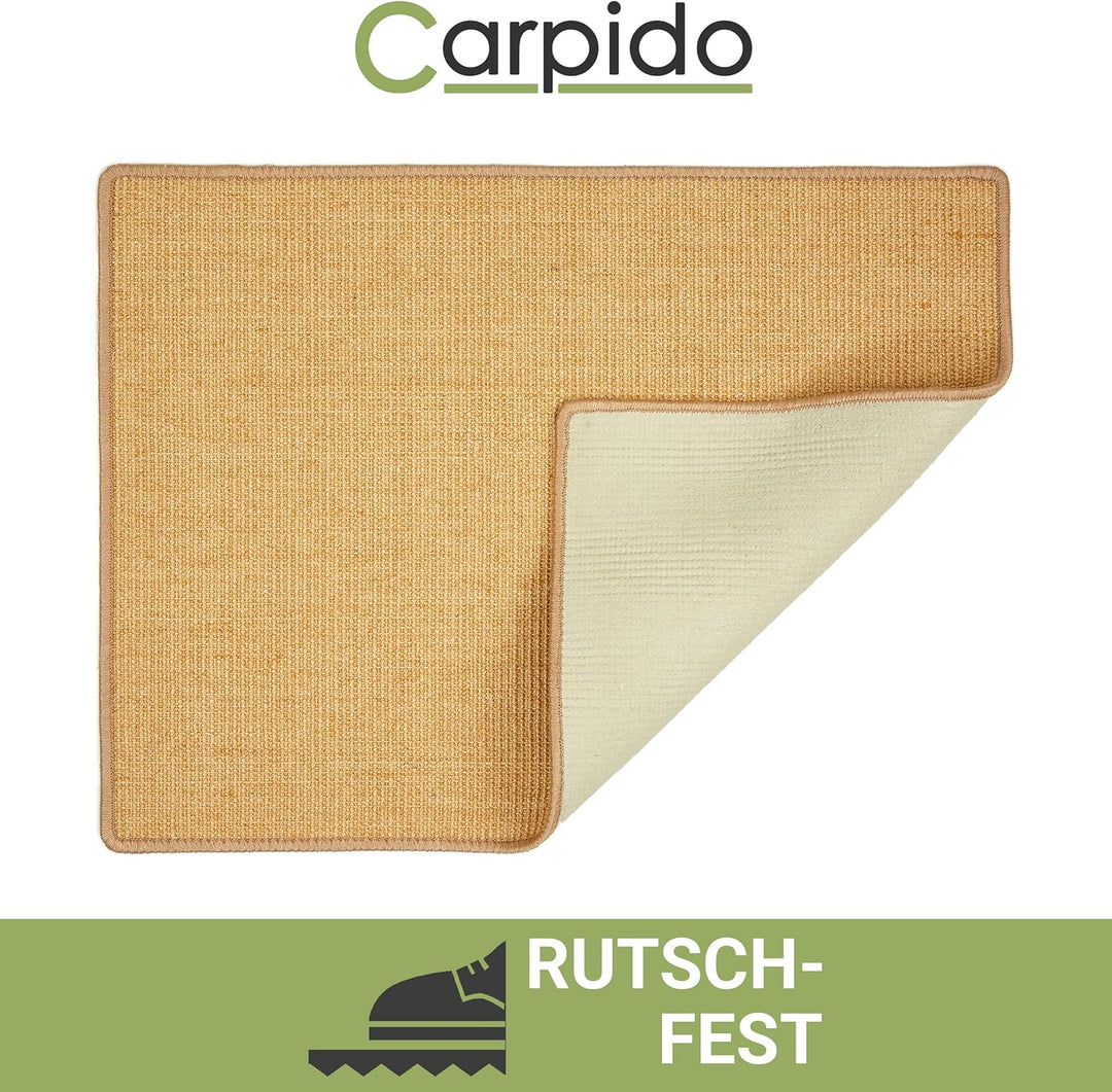Carpido Kratzmatte für Katzen - Fussmatte Sisal Kratzteppich - natürliche Sisalmatte robust - Vorleg