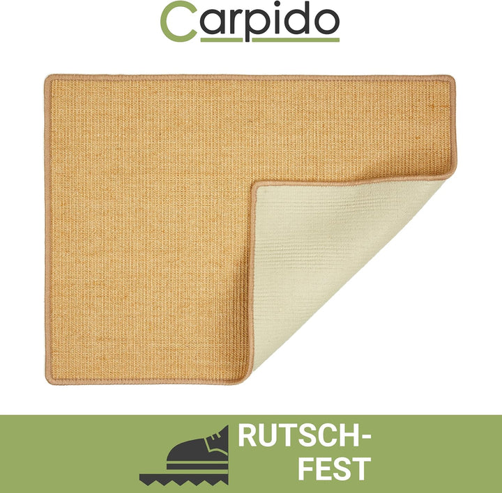 Carpido Kratzmatte für Katzen - Fussmatte Sisal Kratzteppich - natürliche Sisalmatte robust - Vorleg