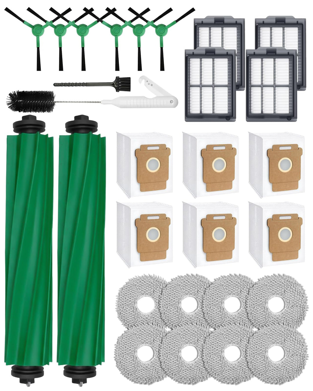 28 Stück Ersatzteile Set für iRobot Roomba Plus 405/505 Combo Robot Staubsauger: 2 Hauptbürste, 6 Se