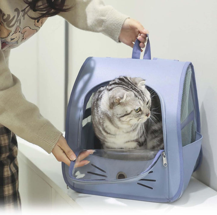 Tragbare und Faltbare Katzentasche,Atmungsaktive und Faltbare Haustier Rucksack,Katzenrucksack mit N