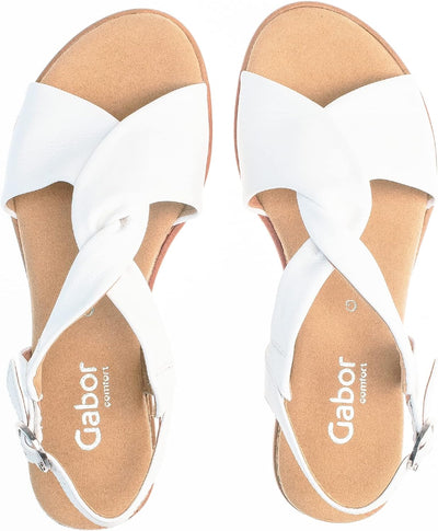 Gabor Damen Keilsandalen | Frauen Sandalen | Moderate Mehrweite (G) 37.5 EU Weiss, 37.5 EU Weiss