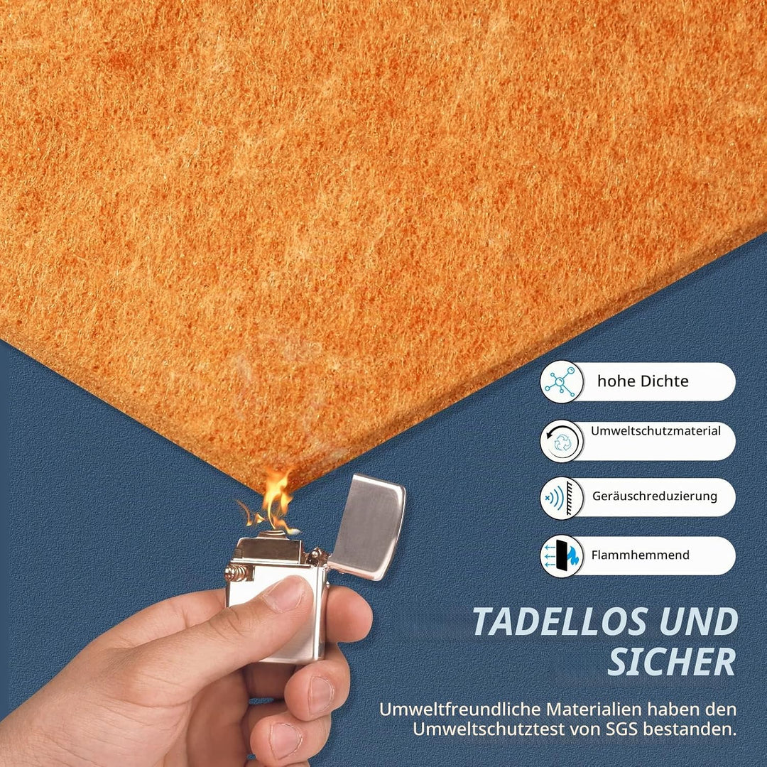 Quadratische Akustikplatten selbstklebend 12 Stück I Schallabsorber Schallschutz mit hoher Dichte fü