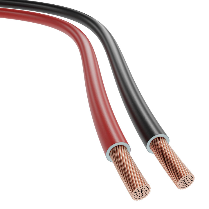 KabelDirekt – FLRY Kabel, Fahrzeugleitung, Kfz-Verkabelung – Zweier-Set rot/schwarz mit Isolierung,