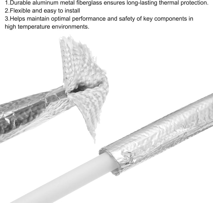 QUARKZMAN Wärme Mantel Aluminisierte Ummantelung 15/16" ID x 10.5Ft Aluminium Metall Wärme Mantel fü