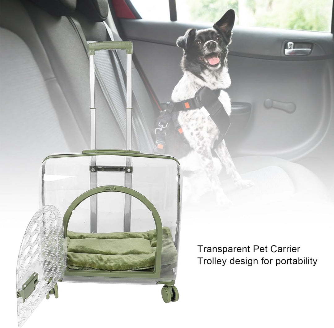 Transparente Transportbox für Haustiere, Vollständig Atmungsaktive Katzentransportbox mit Einziehbar