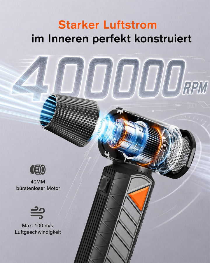 WHATOOK W02 Pro Elektrisches Staubgebläse, 100m/s Electric Air Duster, 100-stufig einstellbares PC R