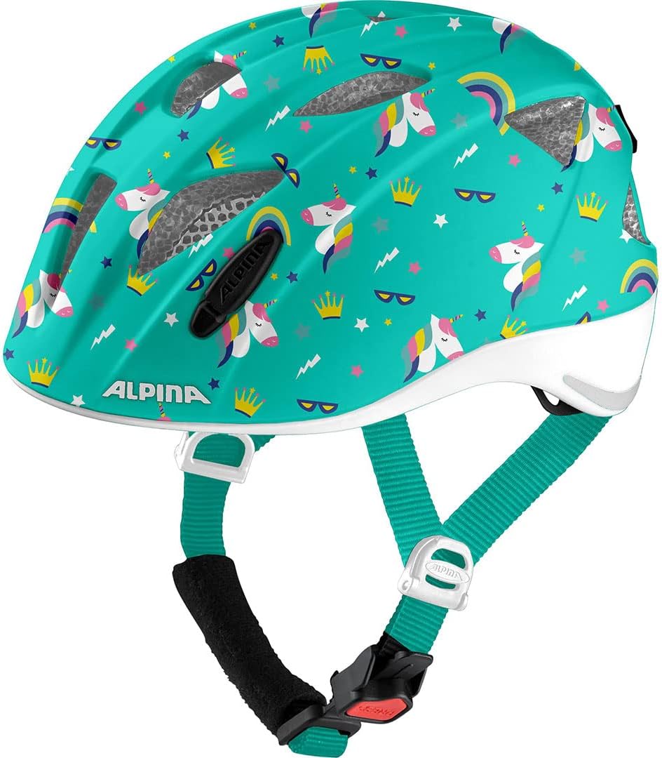 ALPINA XIMO Flash - Leichter, Sicherer und Bruchfester Fahrradhelm Mit LED-Licht Für Kinder Unicorn