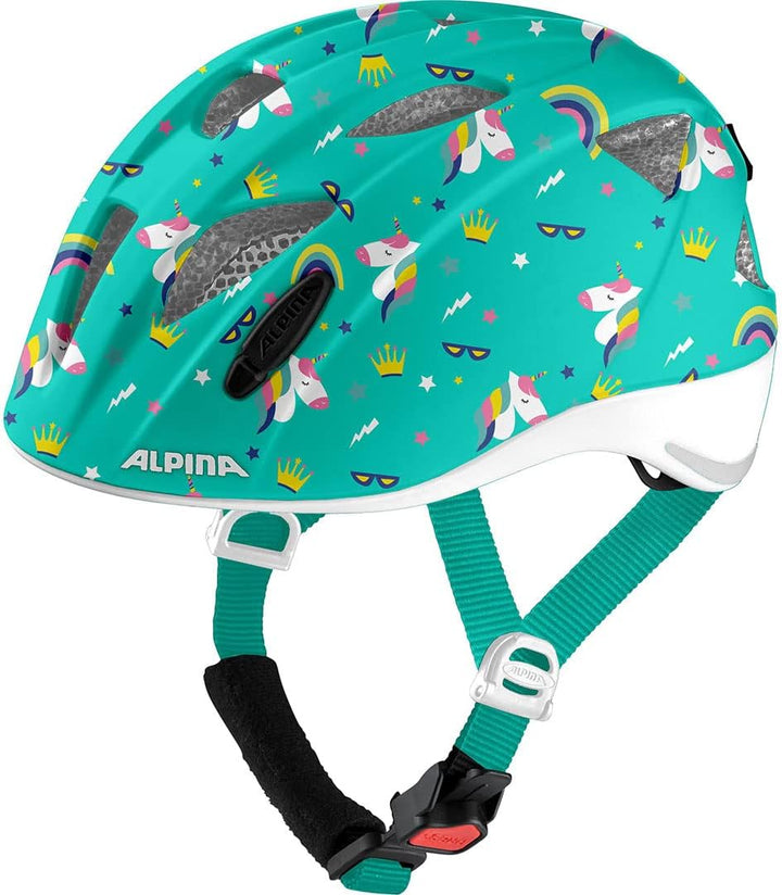ALPINA XIMO Flash - Leichter, Sicherer und Bruchfester Fahrradhelm Mit LED-Licht Für Kinder Unicorn