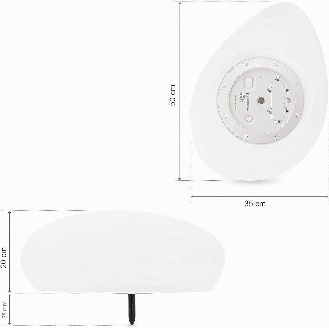 Solarlampen für Aussen, wasserdichte Kugelleuchte im Stein-Design &amp; Milchglas-Optik, 8+1 Farben, aut