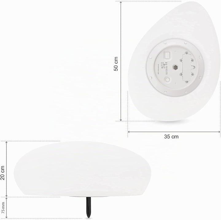 Solarlampen für Aussen, wasserdichte Kugelleuchte im Stein-Design &amp; Milchglas-Optik, 8+1 Farben, aut