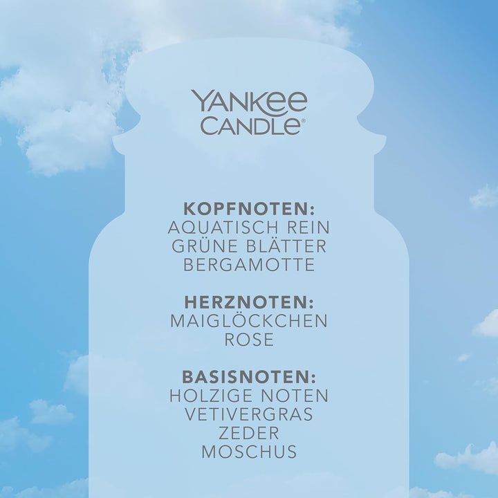 Yankee Candle Duftkerze im Glas (gross) – Clean Cotton – Kerze mit langer Brenndauer bis zu 150 Stun