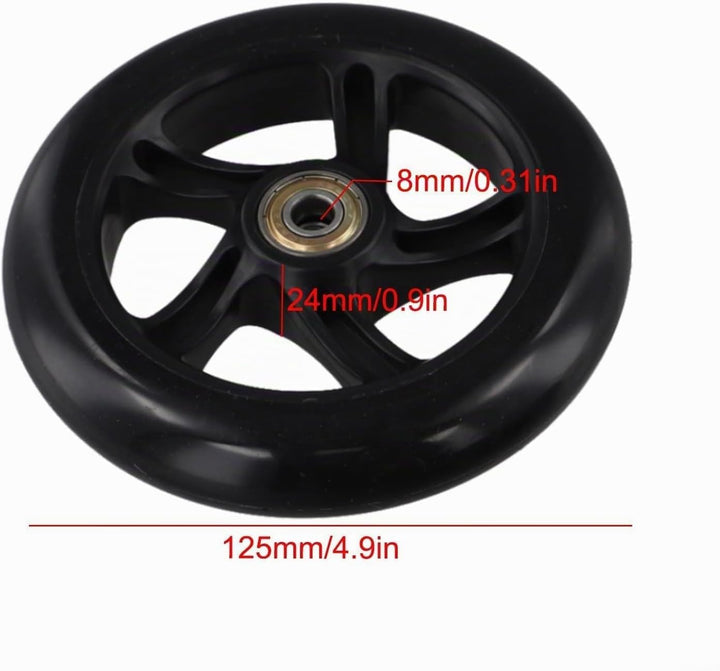 Scooter-Räder, 125 mm – 200 mm, mit Kugellagern für Roller, Rollschuhe, Trolleys, Mittellochdurchmes