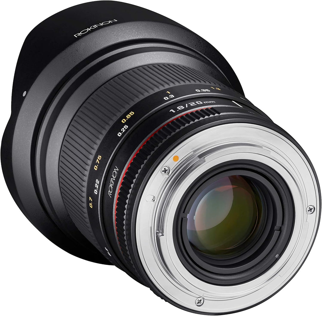 Rokinon 20 mm f/1.8 AS ED UMC Weitwinkelobjektiv mit integriertem AE-Chip für Nikon, Nikon