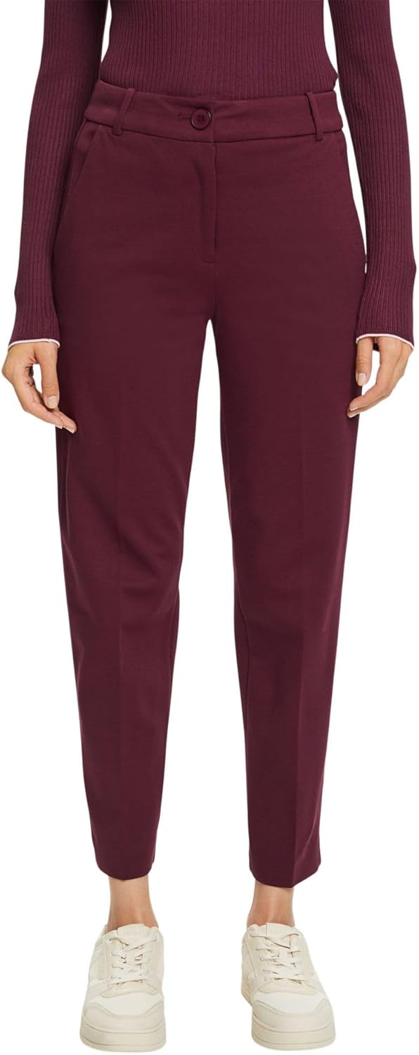 ESPRIT Damen Hose 992eo1b319 34 515/Aubergine, 34 515/Aubergine