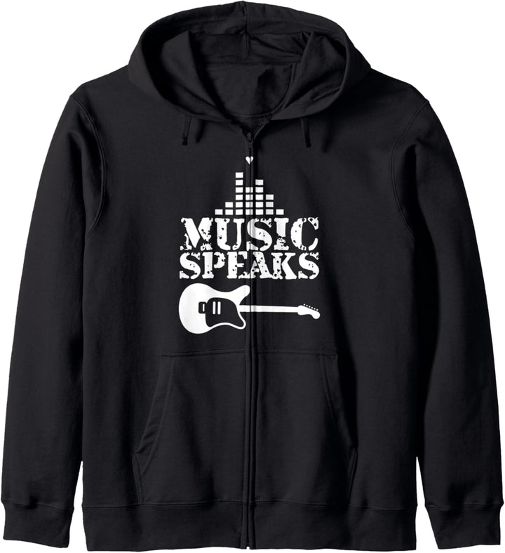 Musik spricht Gitarre Equalizer Sound Geschenk Kapuzenjacke