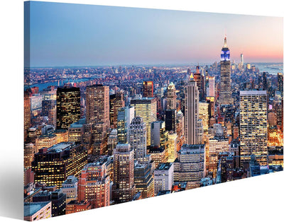 Bild auf Leinwand New York City Usa Wandbild Poster Kunstdruck Bilder Format: 80x40cm, Format: 80x40