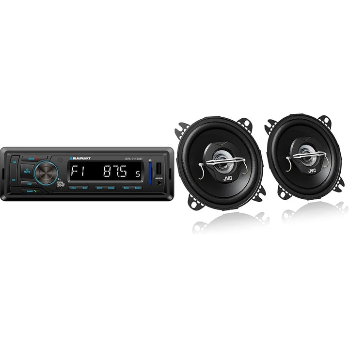 Blaupunkt BPA1119BT Autoradio, 1 DIN, Bluetooth, USB, Schwarz &amp; JVC CS-J420X 10 cm 2-Wege-Koaxial-La