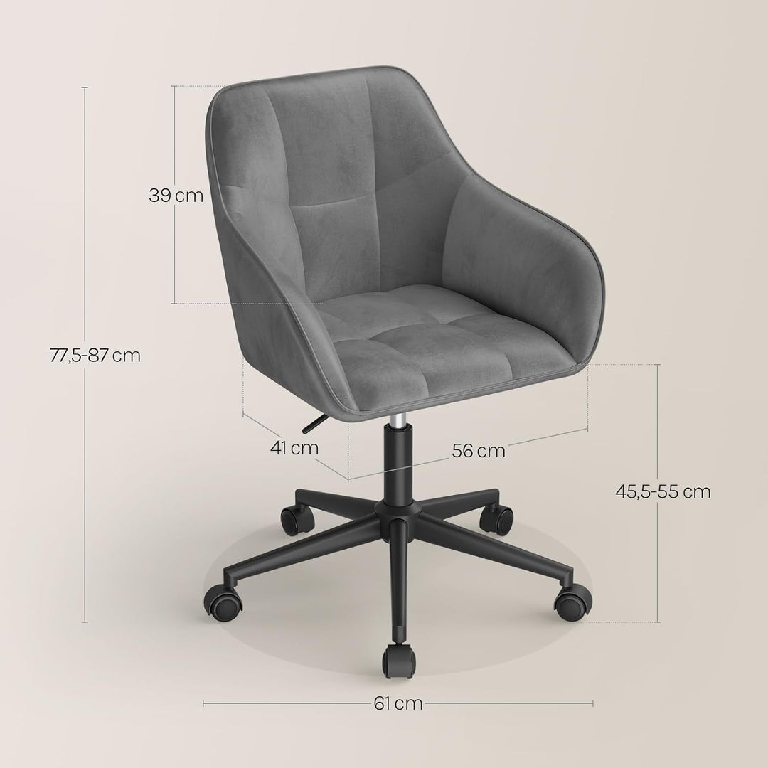 WOLTU Homeoffice Stuhl, Schreibtischstuhl, Drehstuhl, Schminkstuhl, höhenverstellbar, bis 150 kg bel