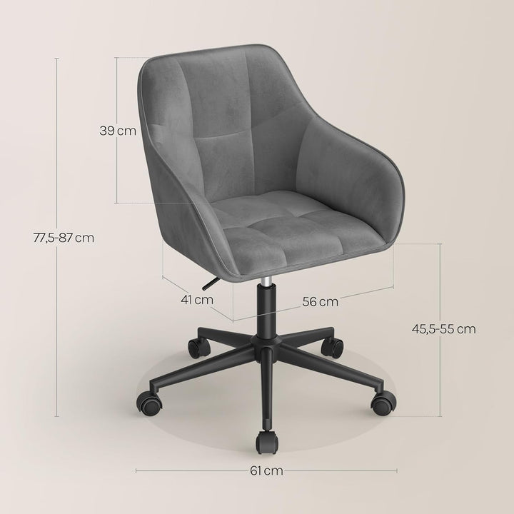 WOLTU Homeoffice Stuhl, Schreibtischstuhl, Drehstuhl, Schminkstuhl, höhenverstellbar, bis 150 kg bel