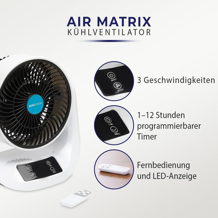 3 Pagen® kompakter Ventilator mit Fernbedienung – 3 Geschwindigkeitsstufen für ideale Abkühlung – 70