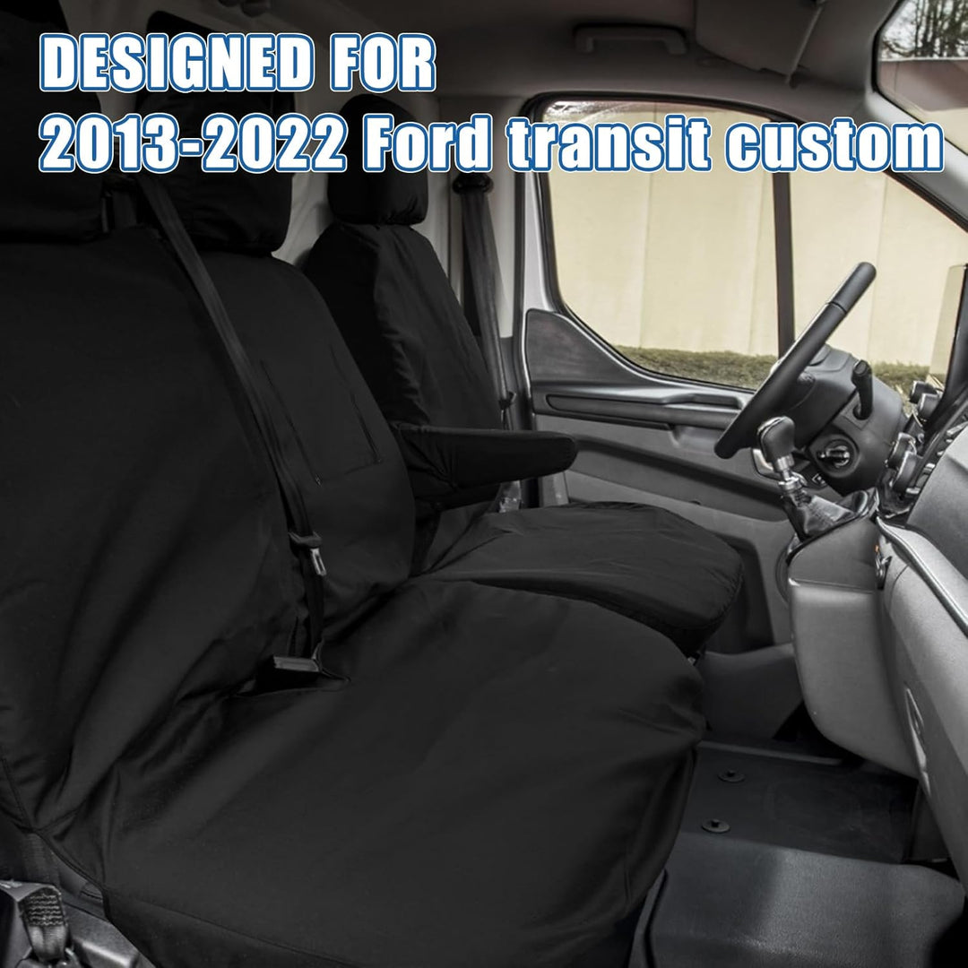 Soekodu Sitzbezüge kompatibel mit Ford Transit Custom 2013-2022 (3 Sitzer), 8er-Set Wasserdichter Vo