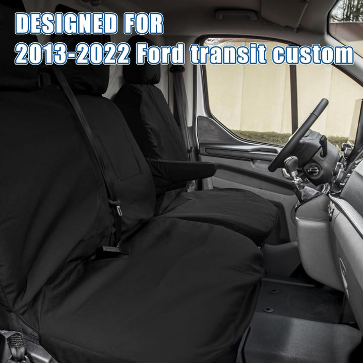 Soekodu Sitzbezüge kompatibel mit Ford Transit Custom 2013-2022 (3 Sitzer), 8er-Set Wasserdichter Vo