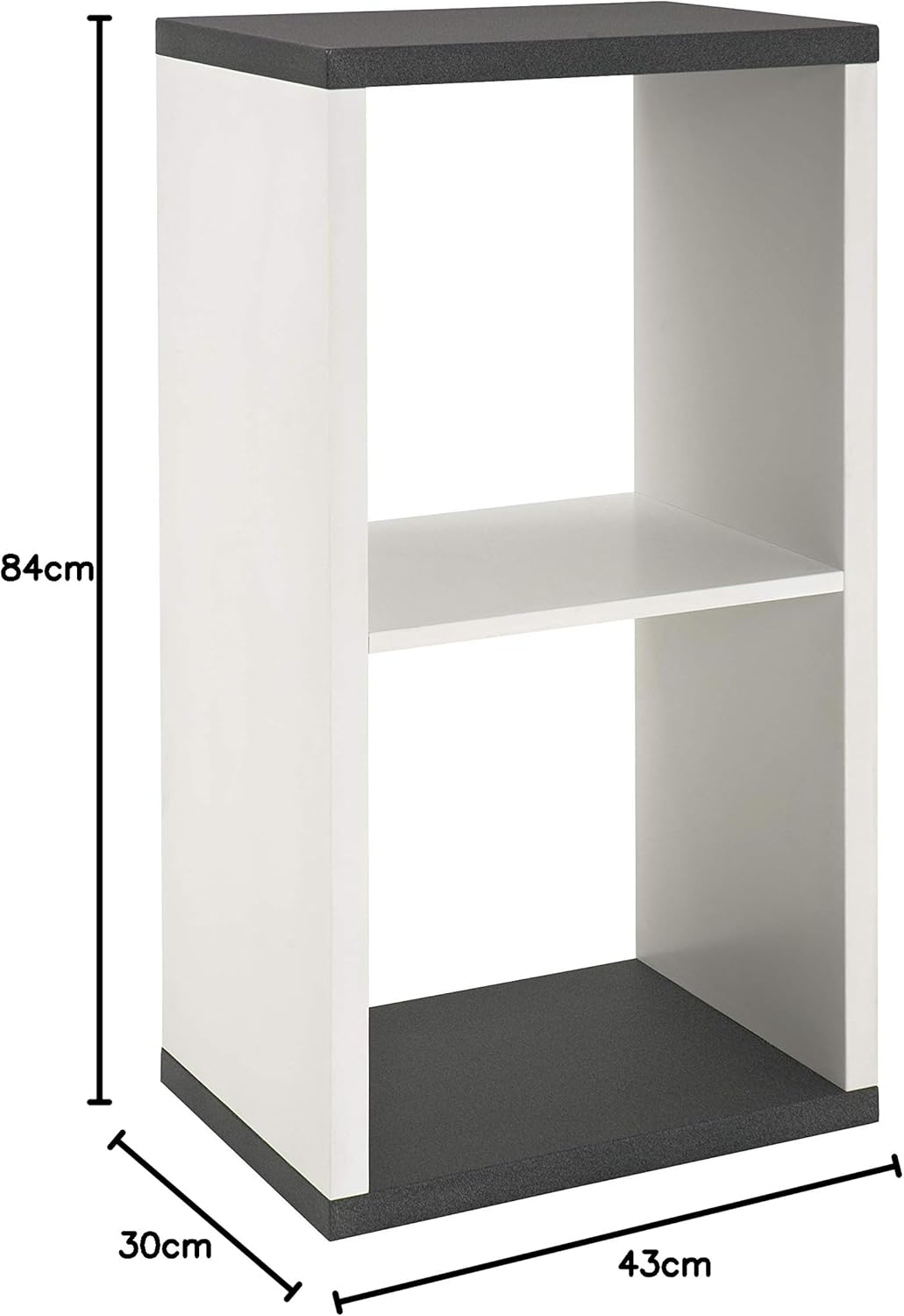 HAKU Möbel Regal, MDF, granitoptik-weiss, B 43 x T 30 x H 84 cm Granitoptik-weiss B 43 x T 30 x H 84