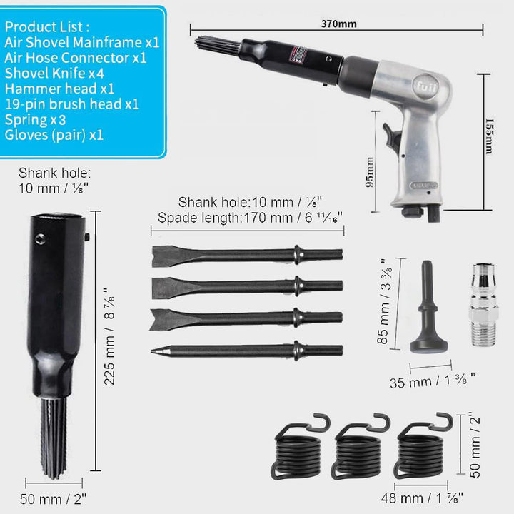 Nadelentroster,Druckluft Nadelentroster,Druckluft Entroster,11pcs Rostentferner Ersatzkopf 4500U/min