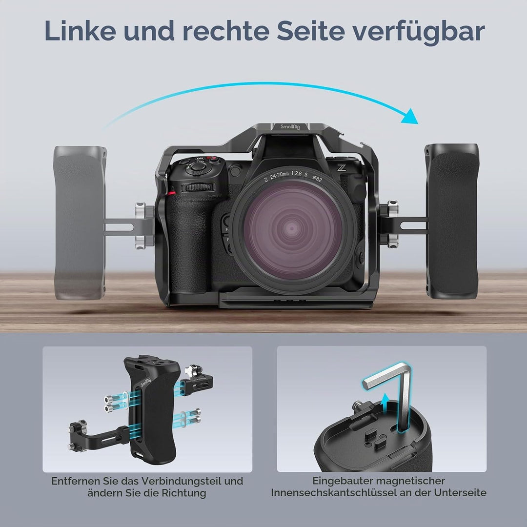 SMALLRIG 1/4" Seitengriff für Kamerakäfige, Aluminium Side Handle mit integriertem 1/4"-20 Gewindelo