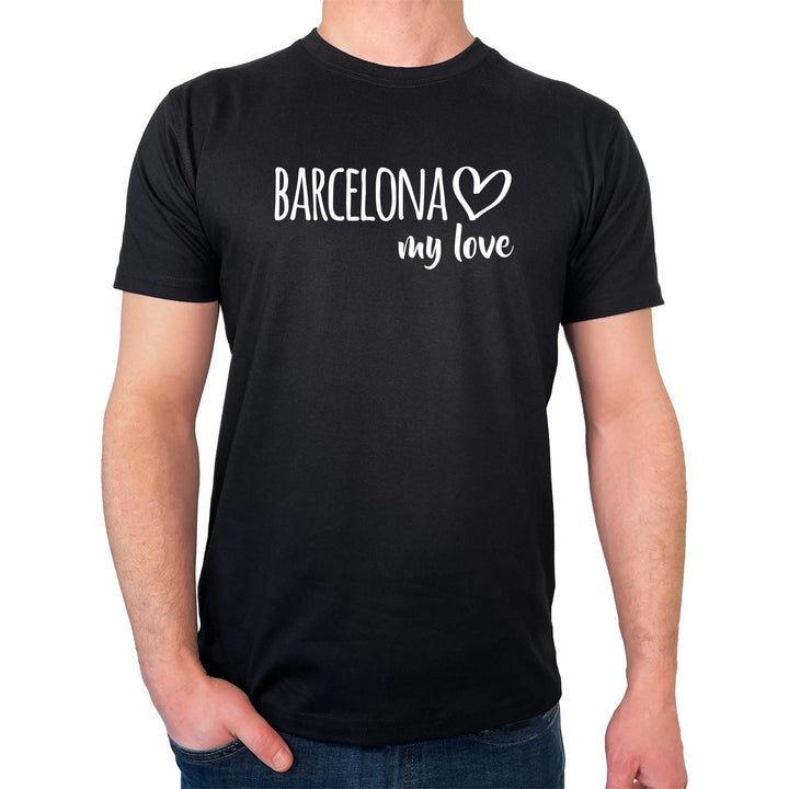 Herren T-Shirt Barcelona My Love Geschenk Oberteil Grösse S-3XL Bio Baumwolle Fairtrade Barcelona Ge