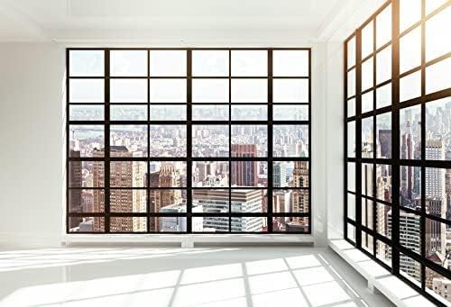 Renaiss 4.5x3m Wolkenkratzer Fenster Fotografie Hintergrund Stadt Landschaft Bürogebäude Französisch
