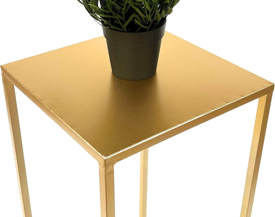 DanDiBo Blumenhocker Metall Gold Eckig Blumenständer Beistelltisch 96506 Blumensäule Modern Pflanzen