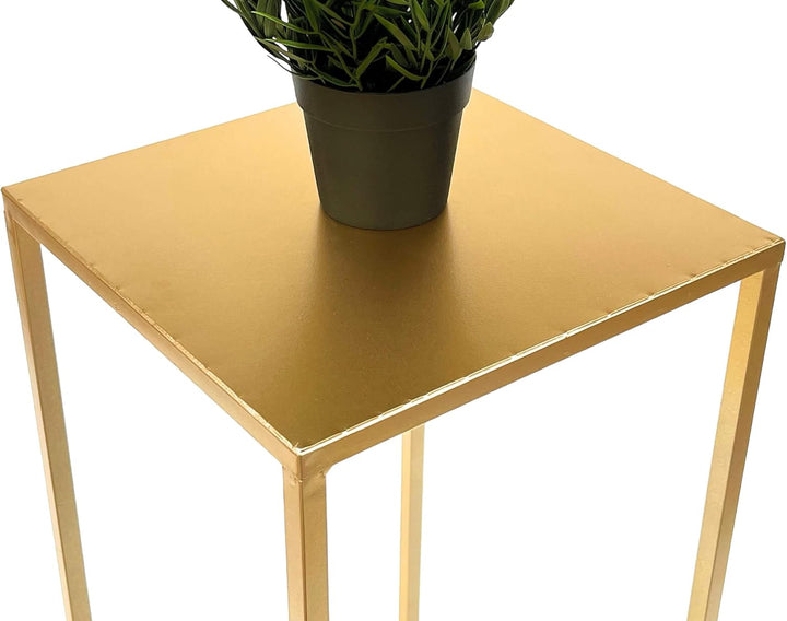 DanDiBo Blumenhocker Metall Gold Eckig Blumenständer Beistelltisch 96506 Blumensäule Modern Pflanzen
