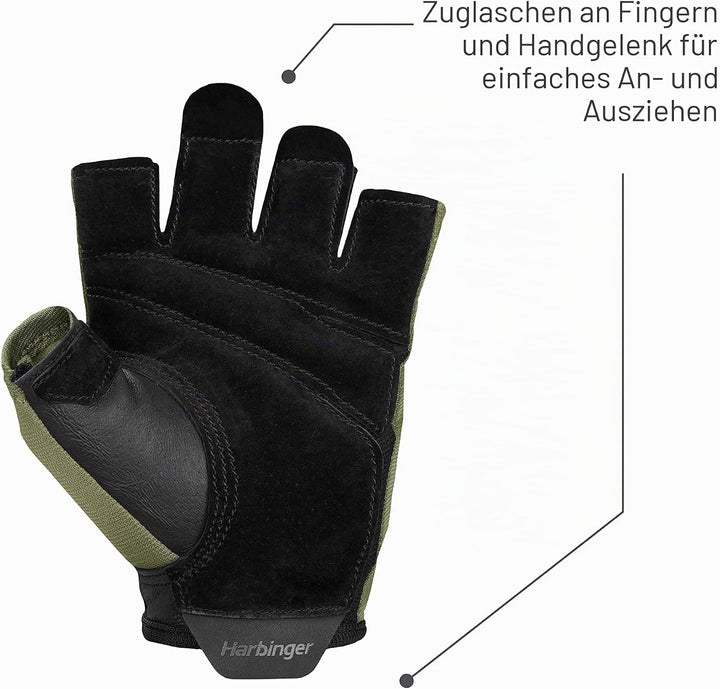 Harbinger Power 2.0 Trainingshandschuhe-Bequem, leicht und atmungsaktiv, Verstellbarer Sitz mit Klet