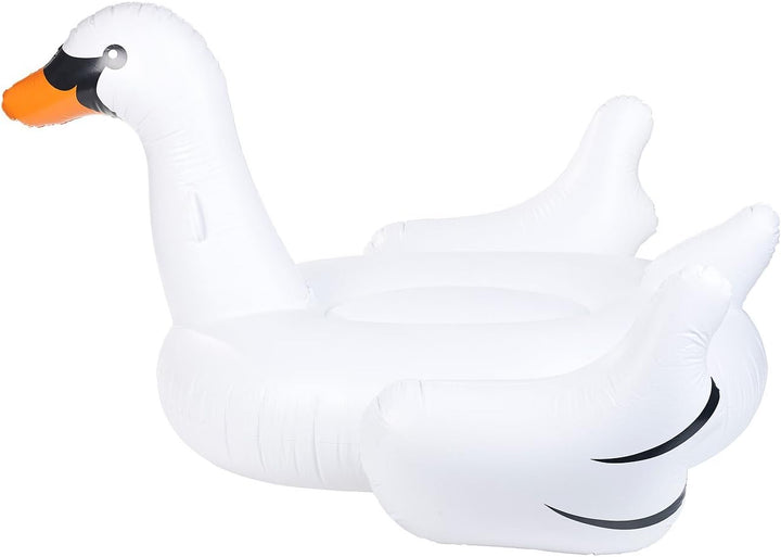 infactory Schwimmtier: Aufblasbarer XXL-Schwan, Badeinsel, 177 x 165 x 110 cm, bis 90 kg (Aufblasbar