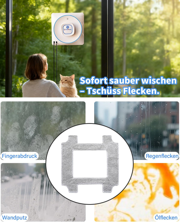 6er-Satz Ersatz-Reinigungspads für YW336 Fensterreinigungsroboter | Wiederverwendbare Mikrofasertüch