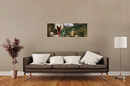 Bilderdepot24 Bild auf Leinwand | Carl Spitzweg Jugendfreunde in 90x30 cm mehrteilig als Panorama Wa