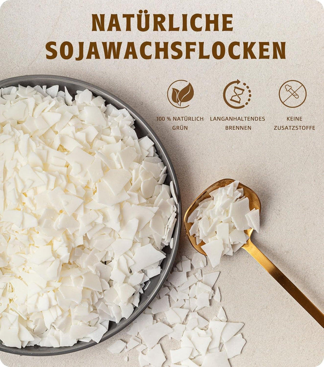 BOYUJK Sojawachs Flocken für Kerzen 4kg, Premium Natürlich Kerzenwachs, 100% Sojawachs für die Kerze