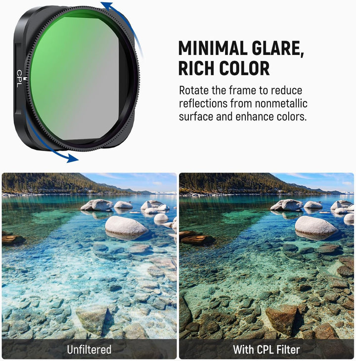 NEEWER 4er Pack ND Filter kompatibel mit Insta360 Ace Pro/Ace Pro 2, CPL + ND8 + ND16 + ND32, Nicht