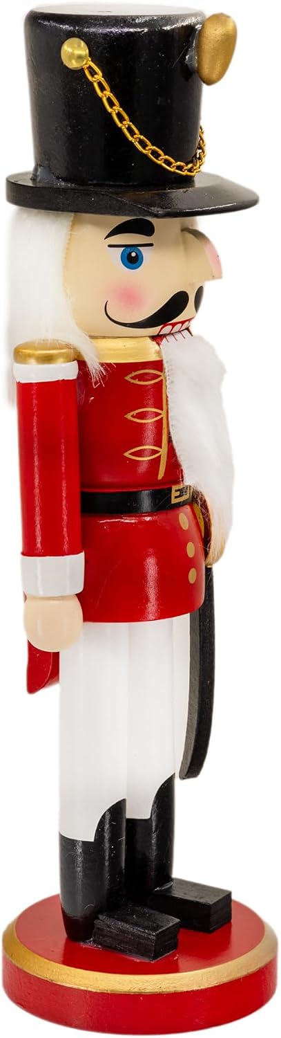 Kaladia Deko Nussknacker Figur Soldat aus Holz – Höhe: 26 cm – traditionelle Weihnachtsnussknacker i