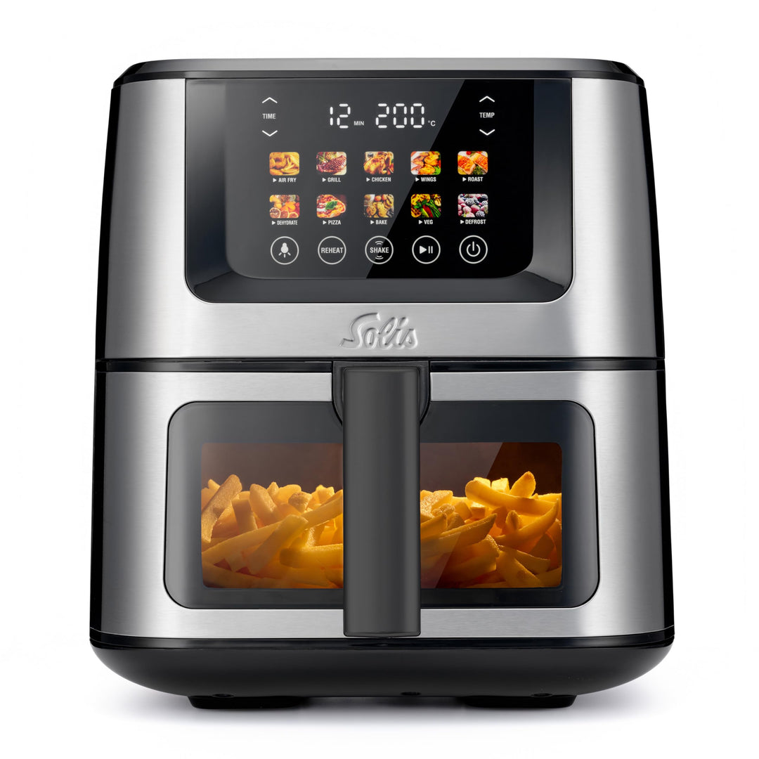 Solis Air Fry &amp; Dry Heissluftfritteuse – Gesunder Genuss mit 80% weniger Fett, 7,5 L XXL-Volumen, 10