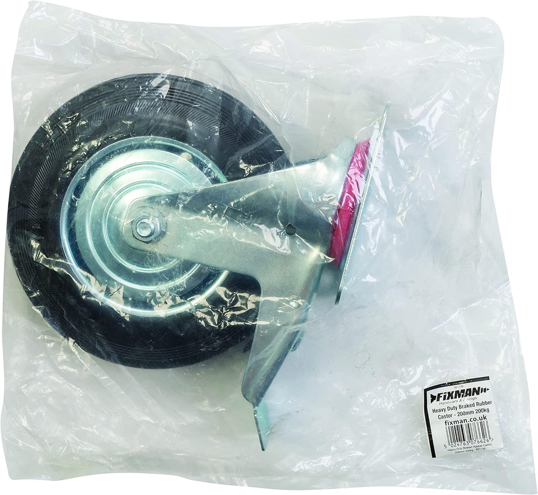 FIXMAN 921139 Gummi-Schwerlastrolle 200 mm, 200 kg