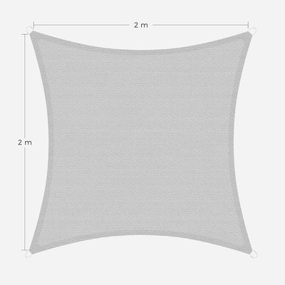 SONGMICS Sonnensegel 2 x 2 m, Sonnenschutz aus HDPE-Gewebe, luftdurchlässig, wasserdurchlässig, für