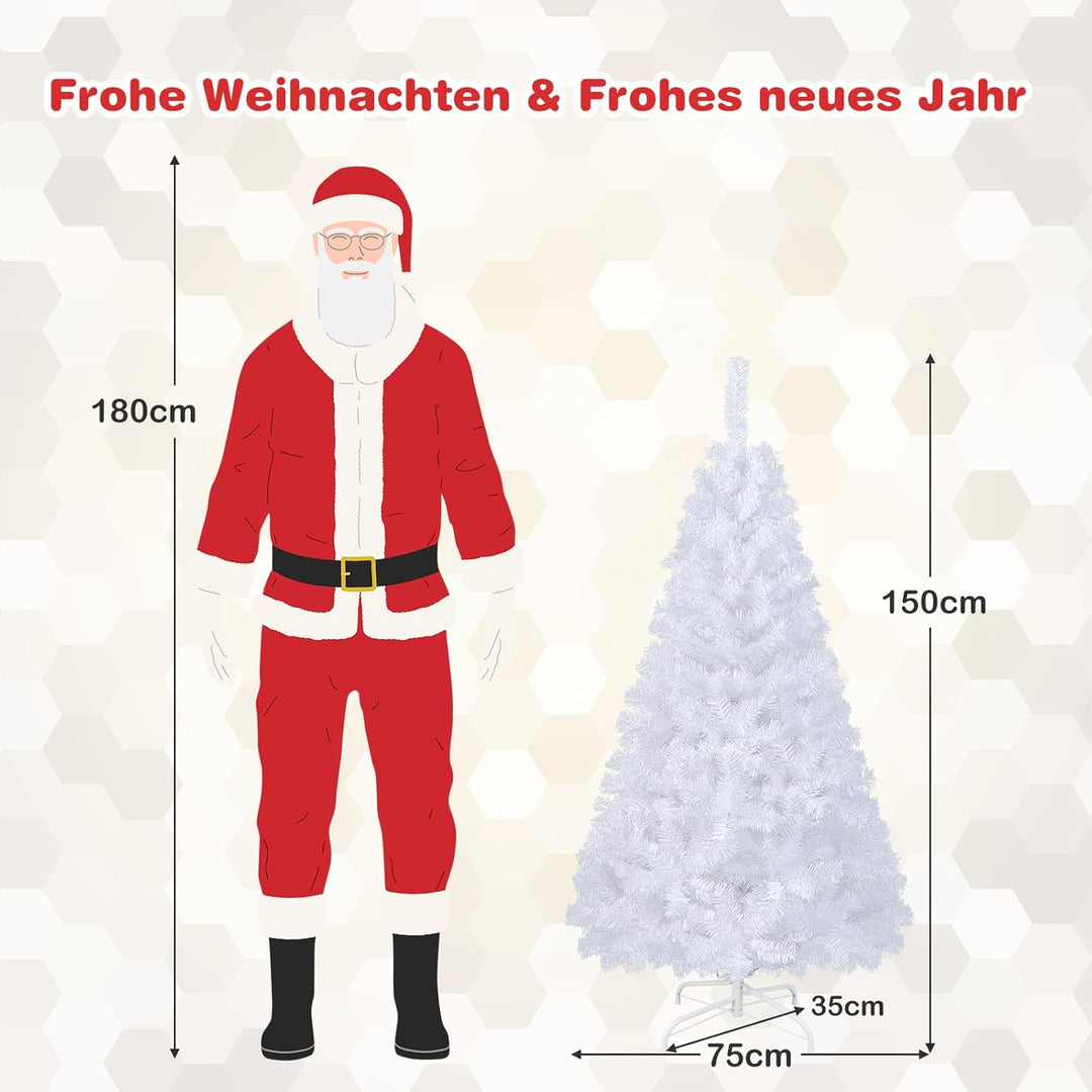GOPLUS 150/180/210/240cm Weihnachtsbaum Weiss, Festliche Weihnachtdekoration für Zuhause, Weisser Ta