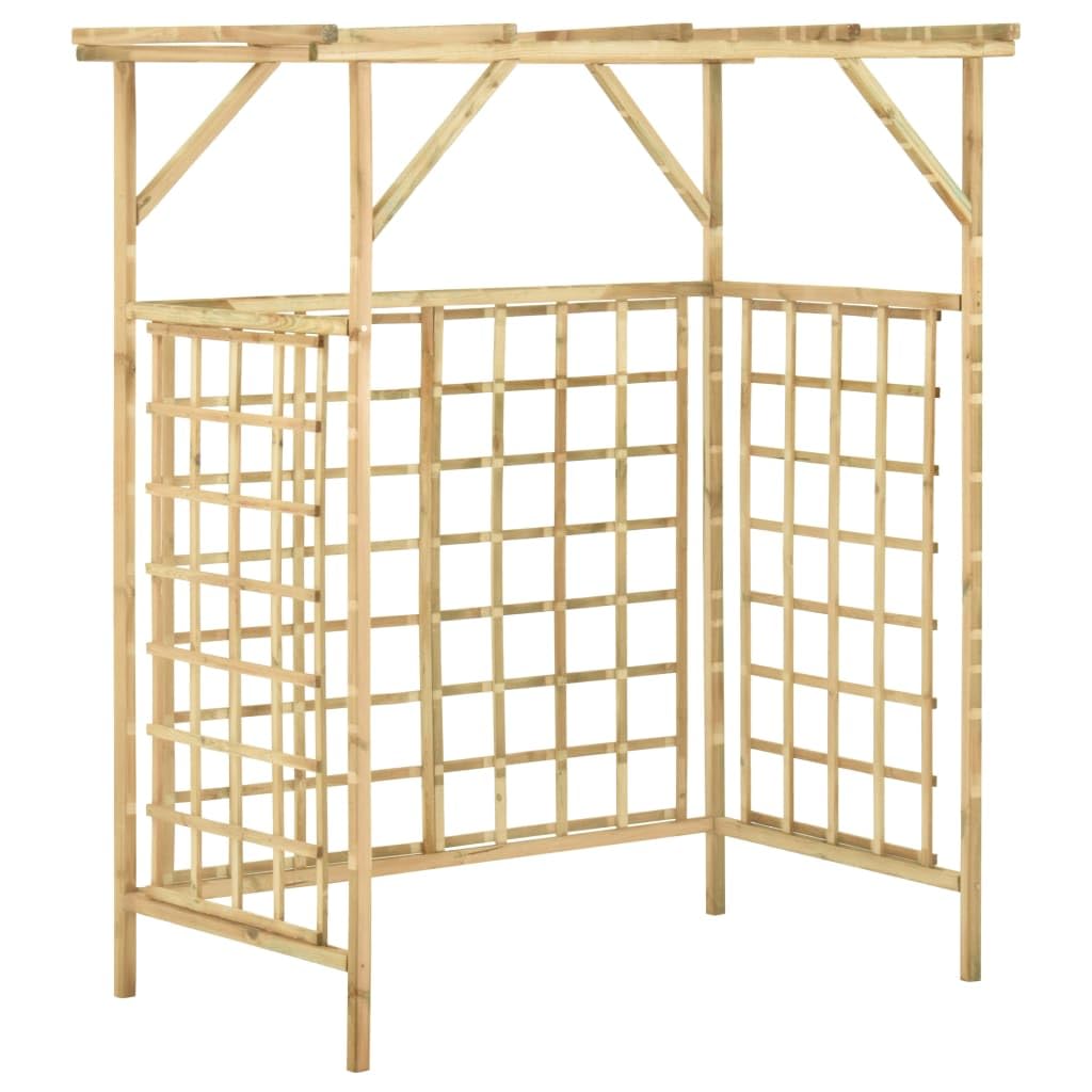 vidaXL Kiefernholz Imprägniert Pergola für 2 Mülltonnen Verrottungsfest Gartenpergola Holzpergola Ro